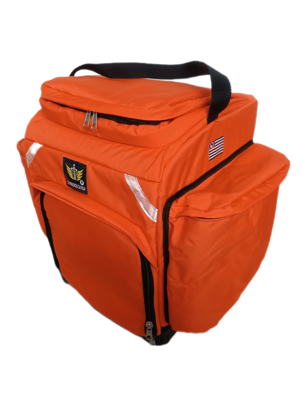 Bag Mochila LARANJA Estrutura 39 cm Bolso com zipers