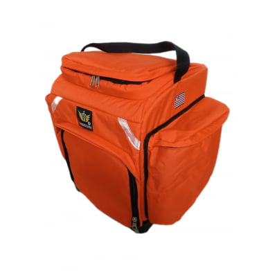 Bag Mochila LARANJA Estrutura 39 cm Bolso com zipers