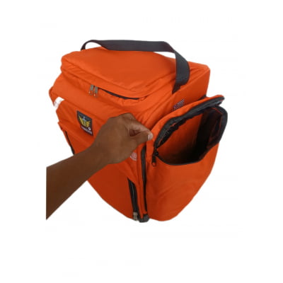 Bag Mochila LARANJA Estrutura 39 cm Bolso com zipers