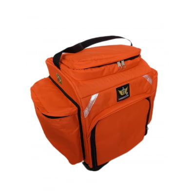 Bag Mochila LARANJA Estrutura 39 cm Bolso com zipers